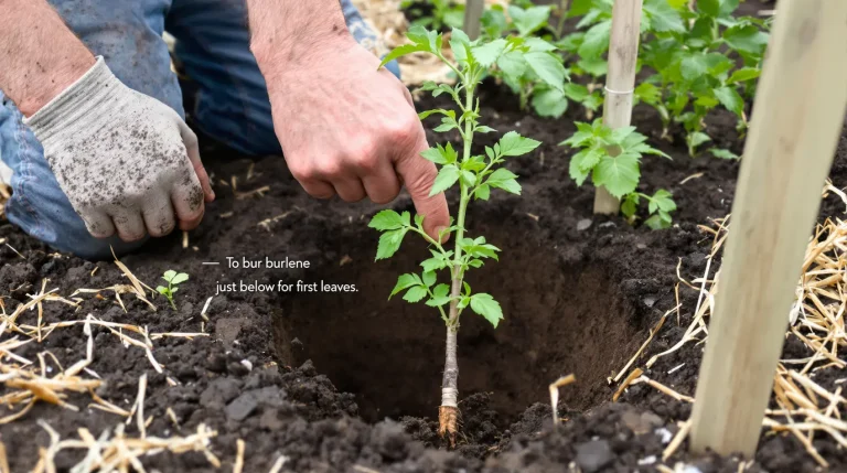 « Tu plantes tes tomates trop haut » : un pépiniériste m’a montré où enterrer la tige contre le mildiou